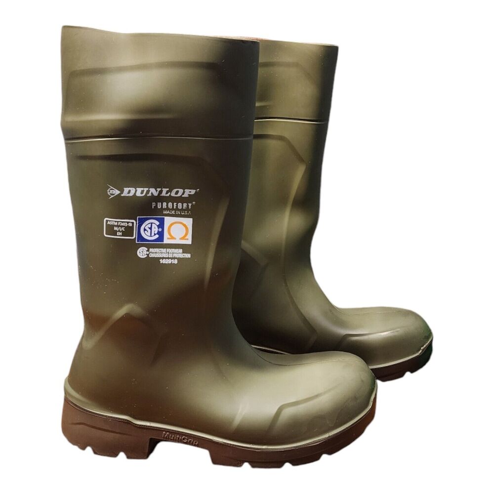 Dunlop FoodPro Purofort Multigrip Steel Toe Green Boot 162918 Men's Size 11